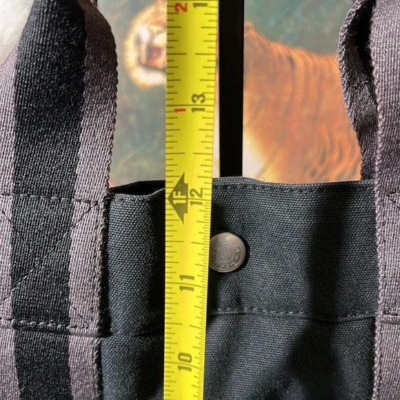 HERMES Fourre Tout MM Tote Bag Handbag Canvas Black and Gray. MOMMA NOT THE BABY - Picture 4 of 16
